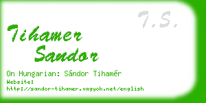 tihamer sandor business card